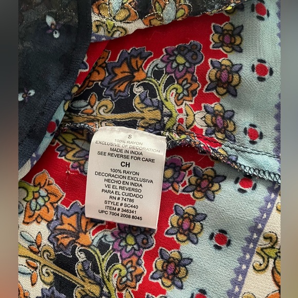 Bila Red and Blue Bohemian Blouse - Picture 7 of 8